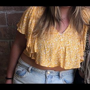 Flowy floral crop top
